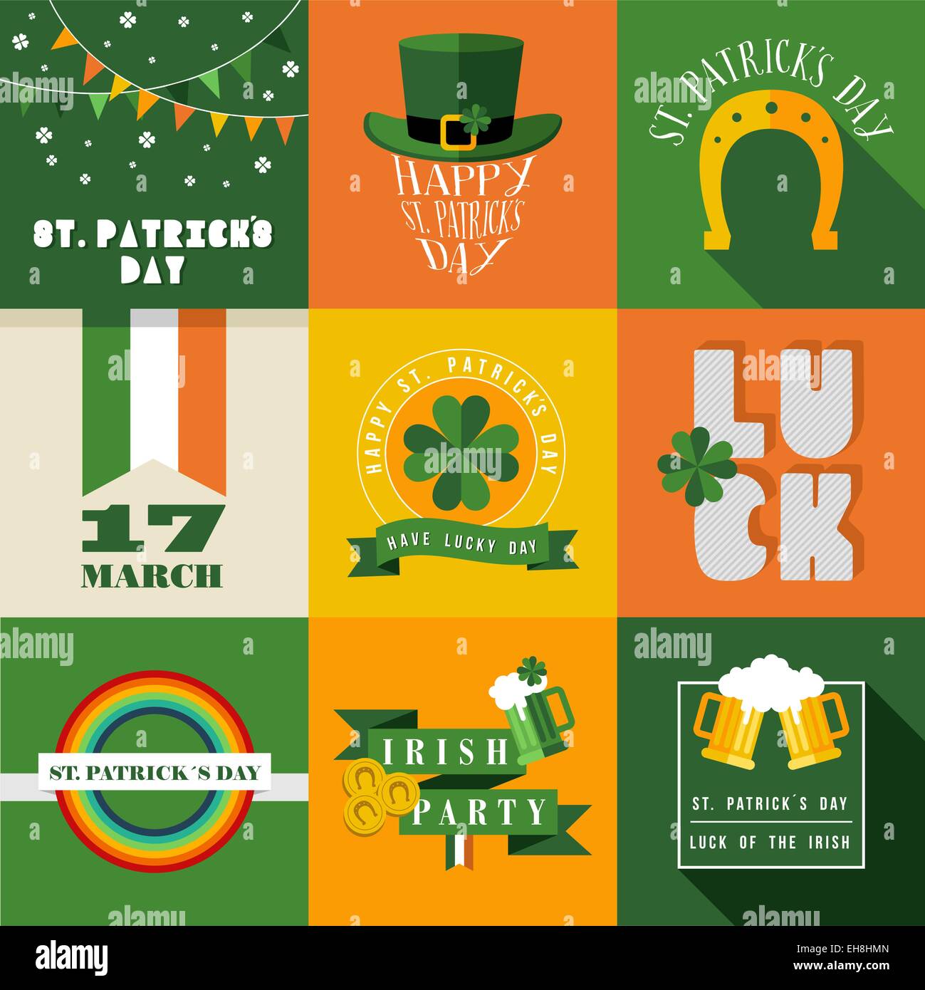Série de télévision des éléments de design pour St Patricks day. Idéal pour la carte de vœux, et de l'affiche web template. Vecteur EPS10. Illustration de Vecteur