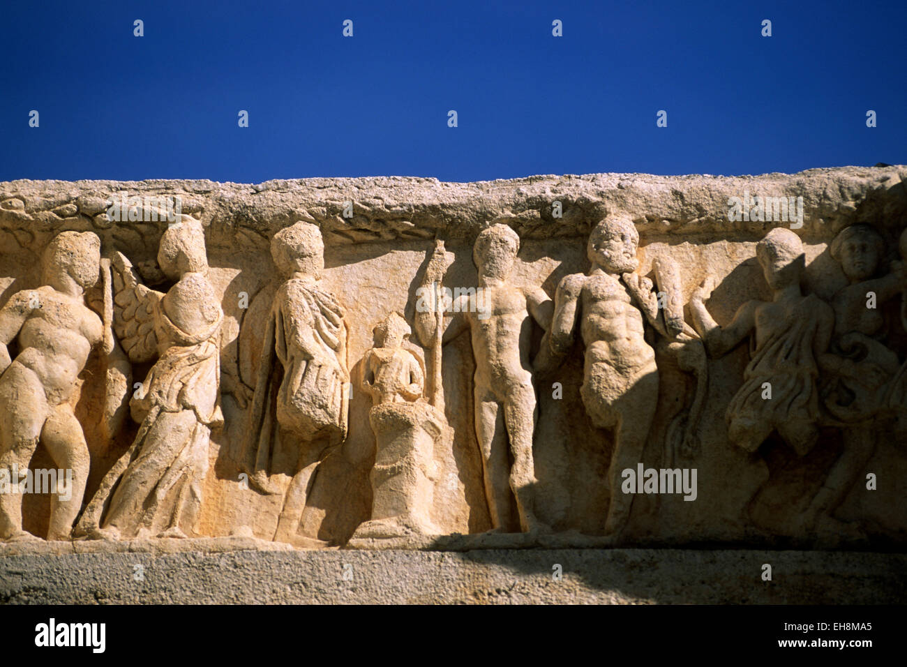 Turquie, Éphèse, temple d'Hadrien, bas relief Banque D'Images