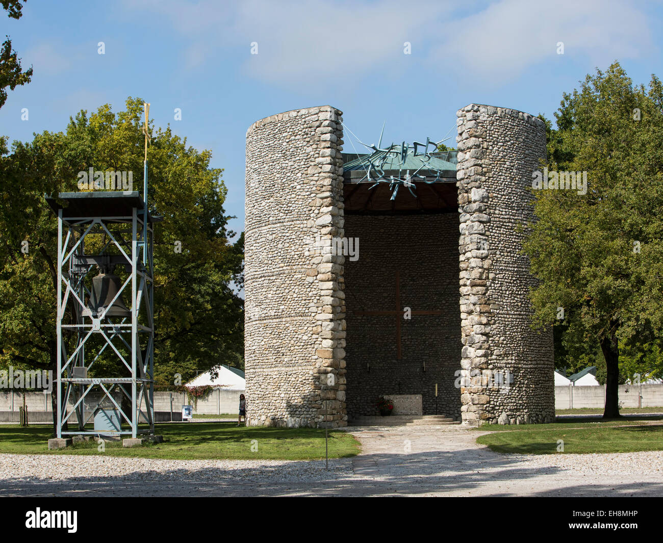 Camp de concentration de Dachau, Allemagne église bell memorial Banque D'Images