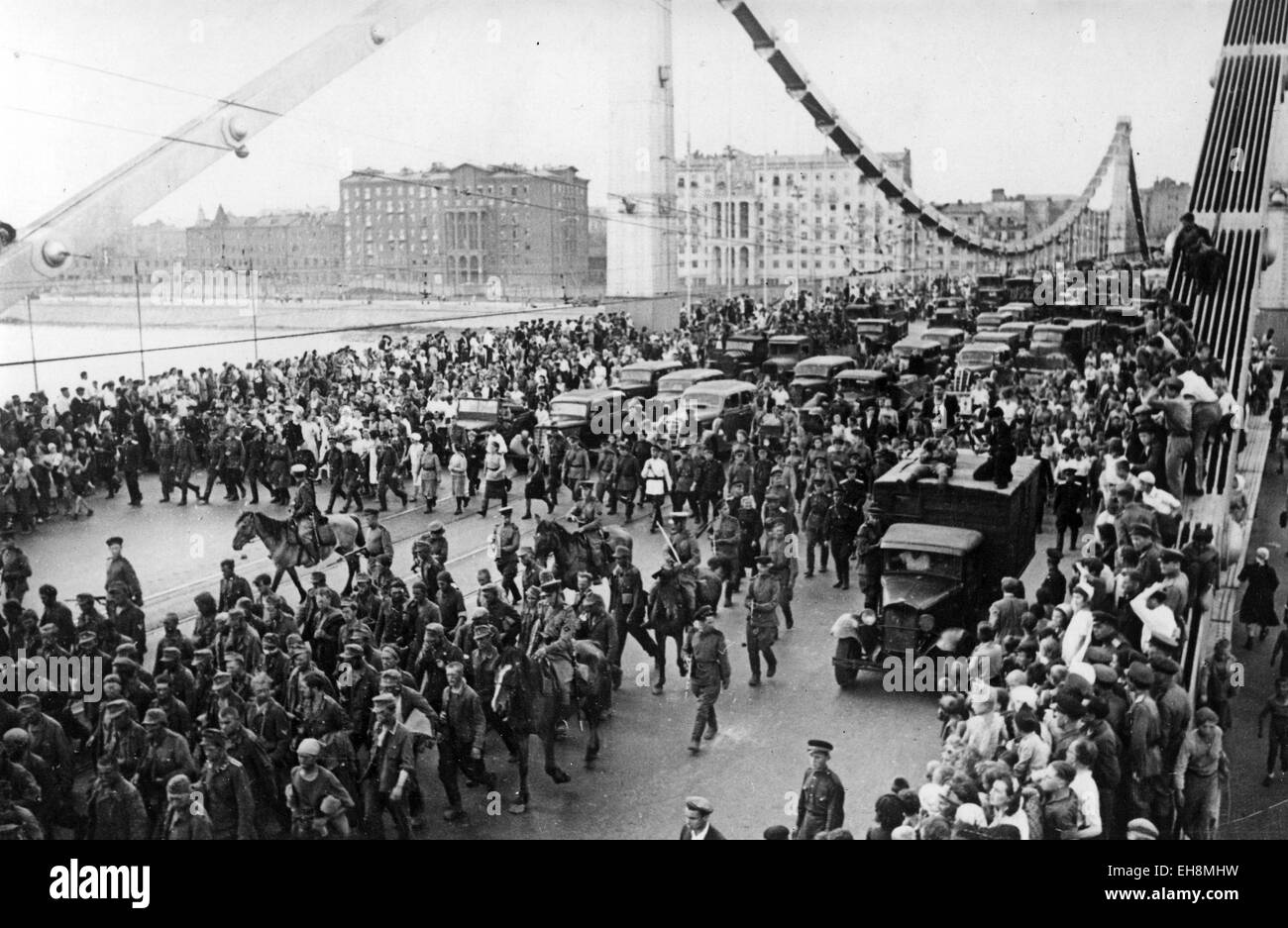 Assemblage de l'Armée rouge pour la parade de la victoire à Moscou le 9 mai 1945. Banque D'Images