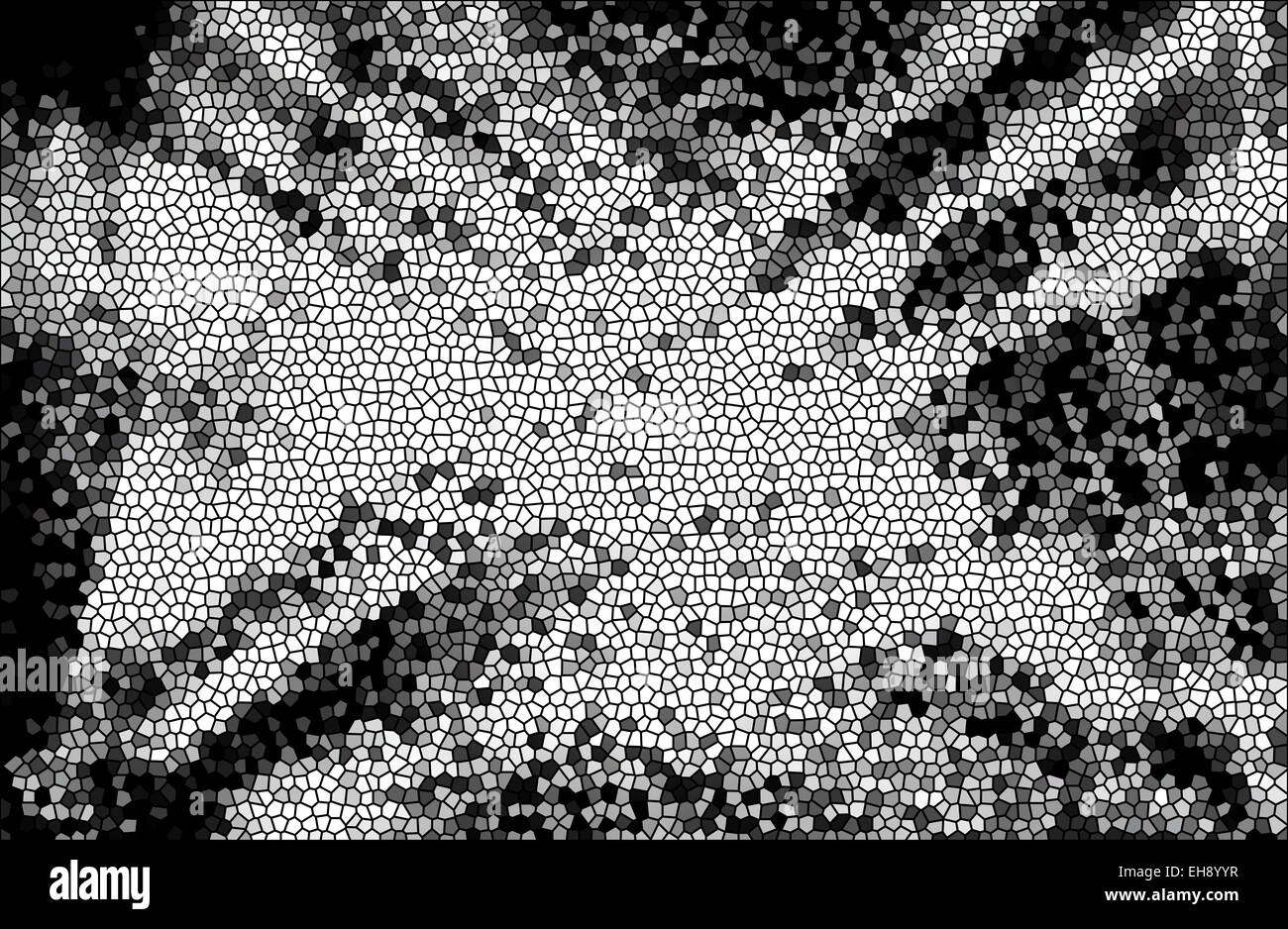 Résumé fond noir et blanc avec une texture mosaïque Banque D'Images
