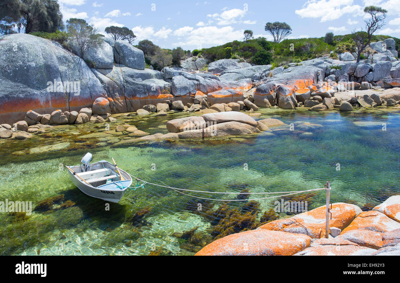 Belle Côte de baie Binalong Bay, Tasmanie, Australie Banque D'Images