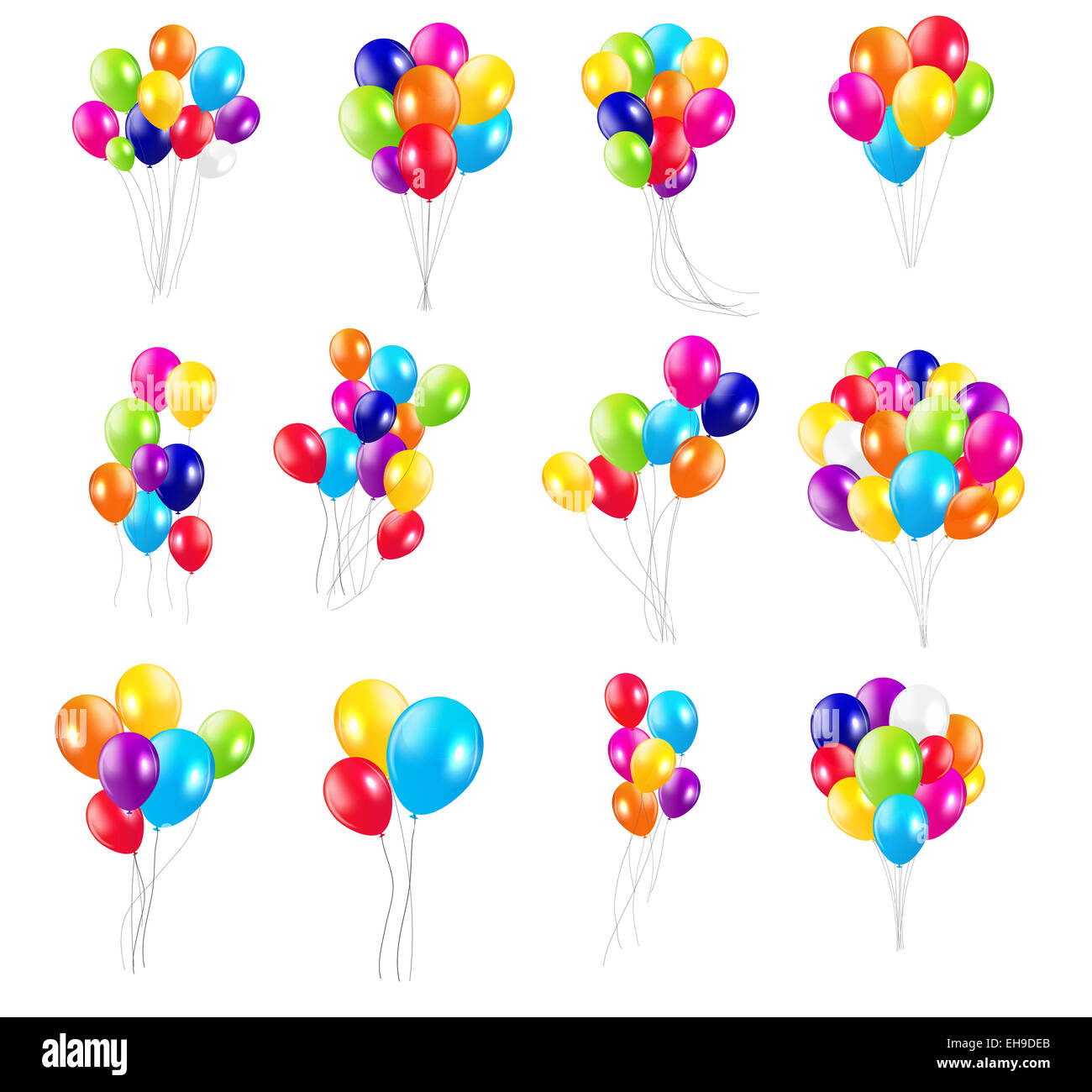Ballons brillant couleur Mega Set vector Illustration Banque D'Images