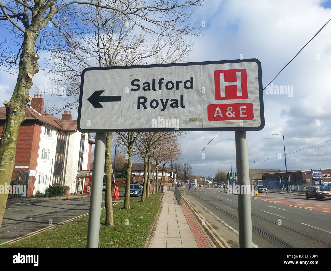 Signe pour Salford Royal NHS Foundation Trust accident et d'urgence Banque D'Images