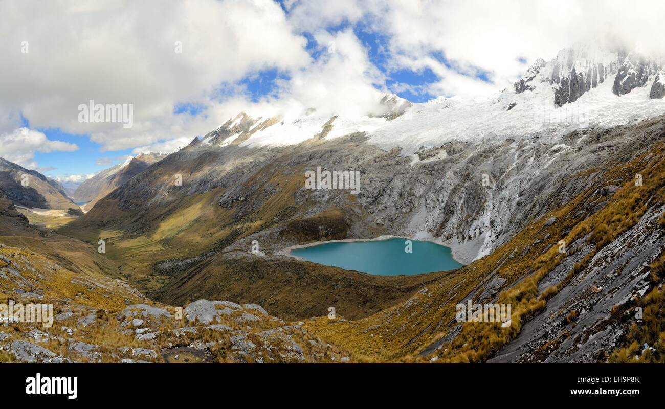 Punta Union européenne, Cordillera Blanca, Santa Cruz Trek, Pérou Banque D'Images