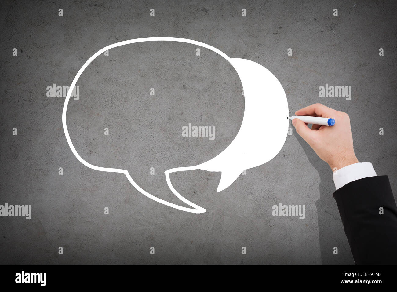 Close up of businessman message dessin Banque D'Images