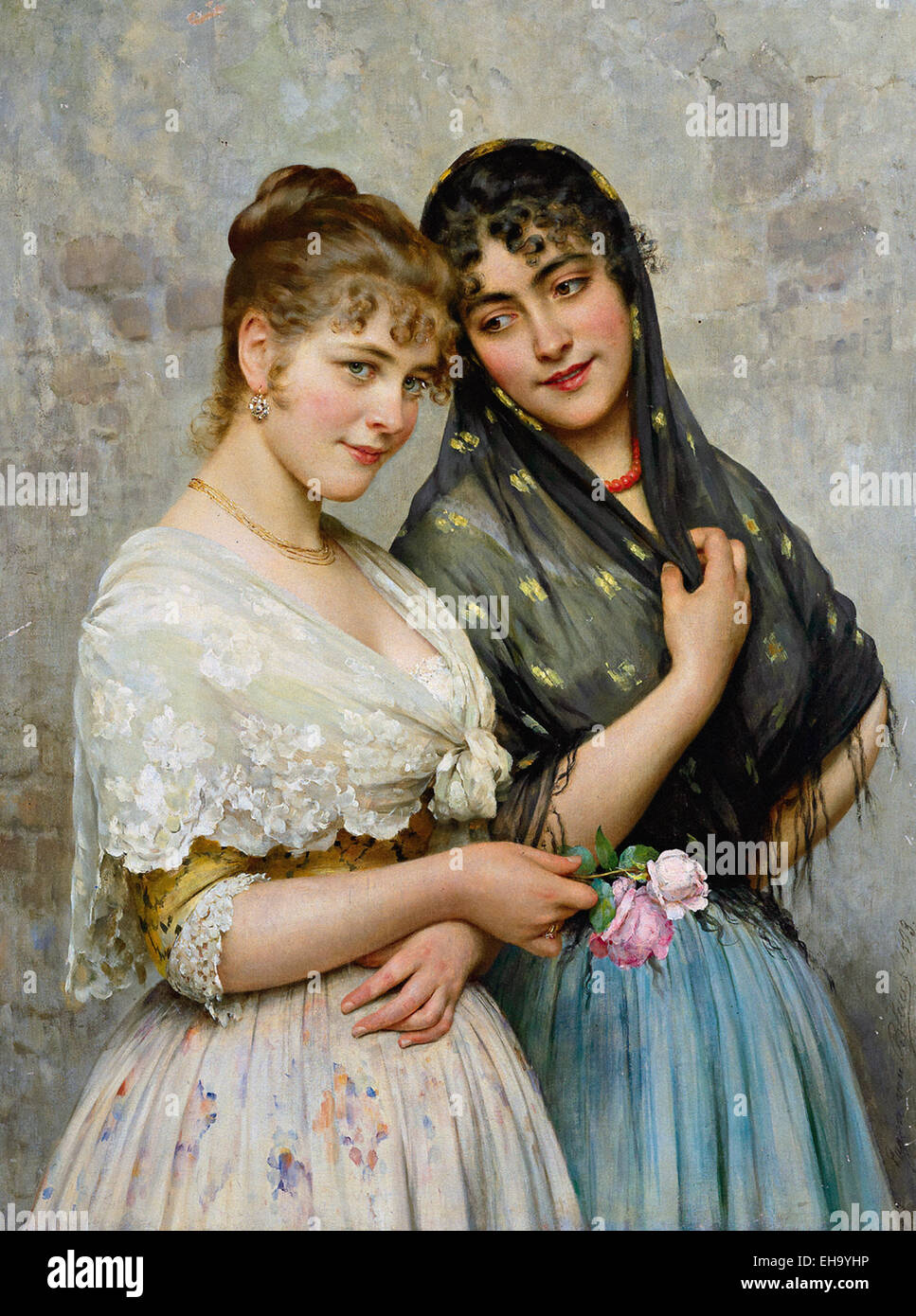 Eugene von Blaas beautés de Venise Banque D'Images