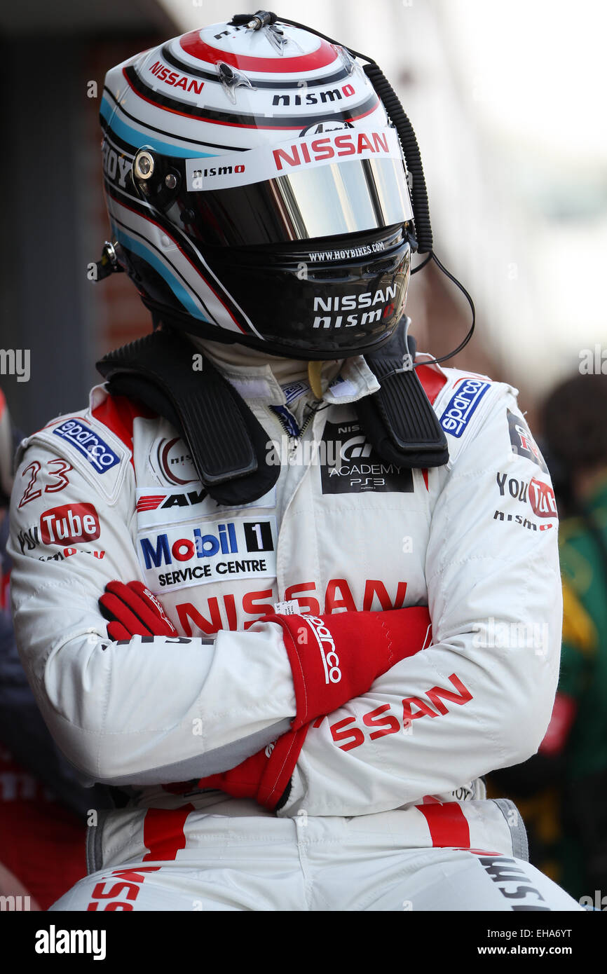 Sir Chris Hoy en concurrence dans le 2014 British GT Championship à Oulton Park, Cheshire Banque D'Images