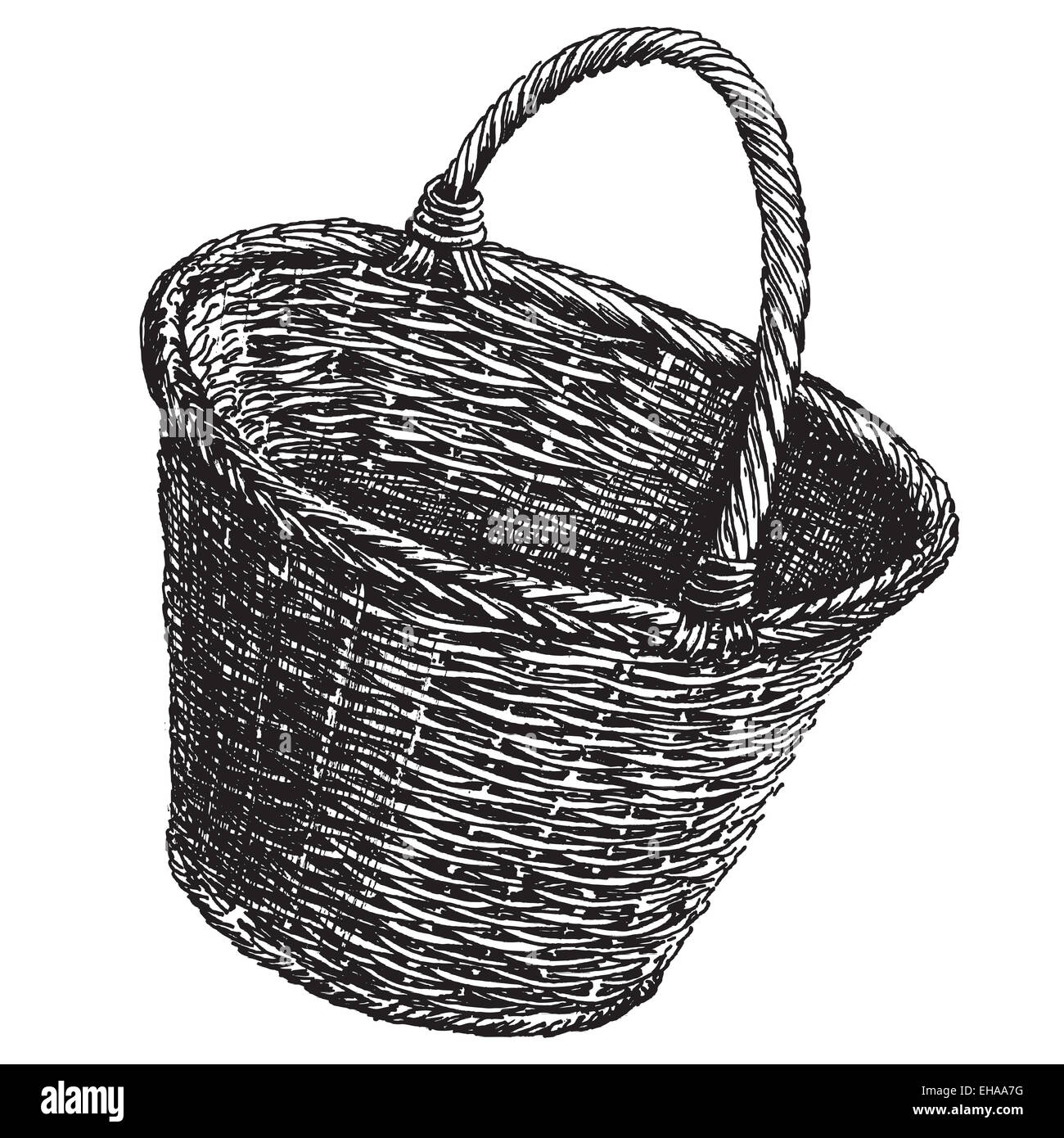 Panier en osier logo vector modèle. ou de l'artisanat l'artisanat traditionnel. Banque D'Images