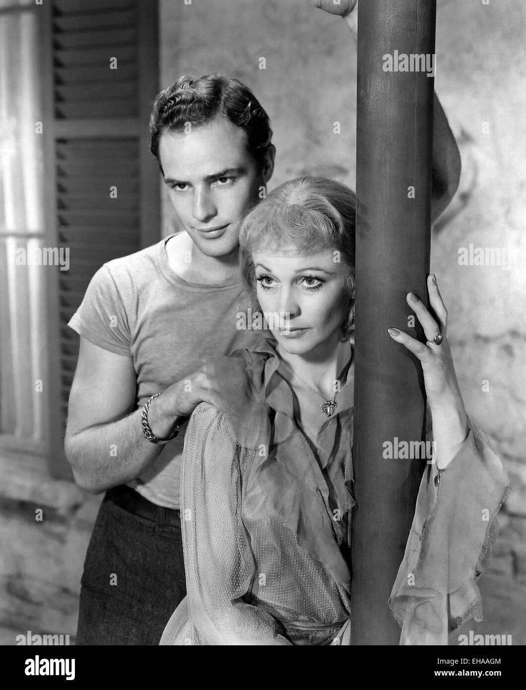 Marlon Brando, Vivien Leigh, sur-ensemble du film 'Un tramway nommé désir', 1951 Banque D'Images