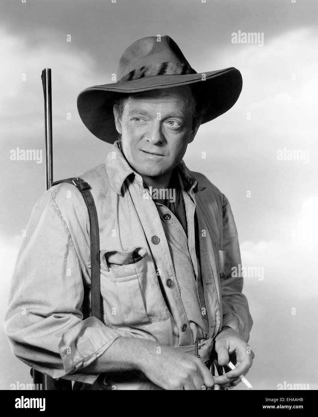 Van Heflin, sur-ensemble du film 'Tanganyika', 1954 Banque D'Images