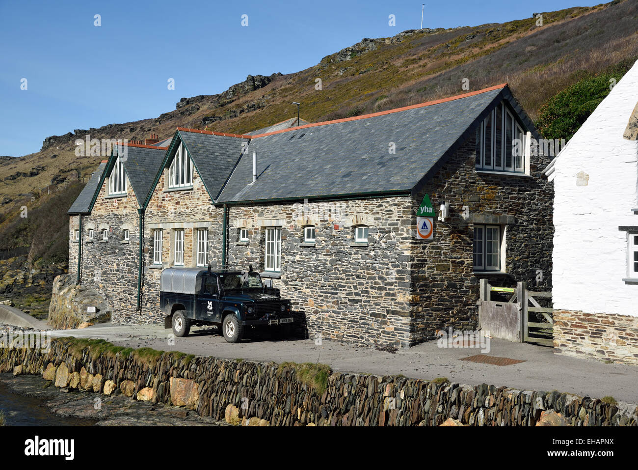 Auberge de Jeunesse de Boscastle, Boscastle, Cornwall, UK. L'YHA propose un hébergement à bas prix depuis 1930. Banque D'Images