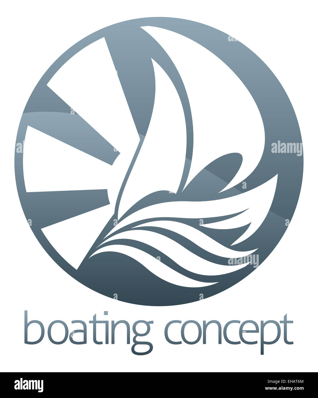 Un résumé de l'illustration un voilier bateau circle concept design Banque D'Images