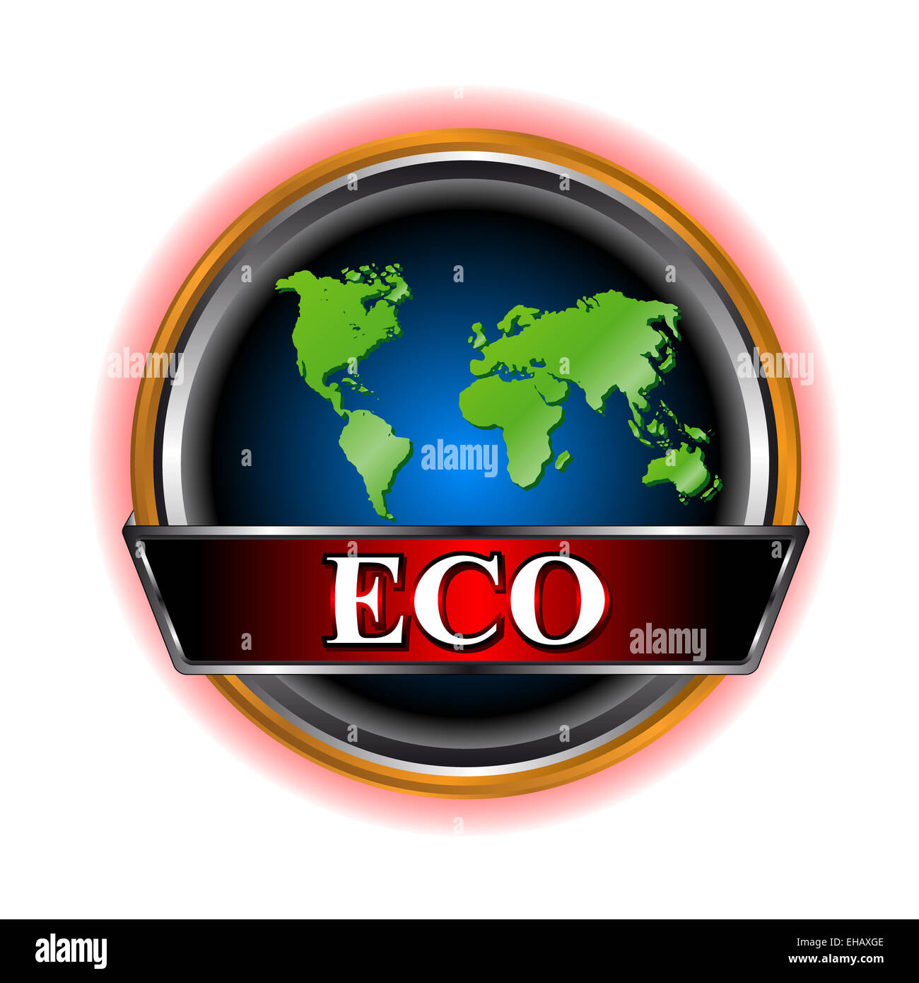 Icône Eco Banque D'Images