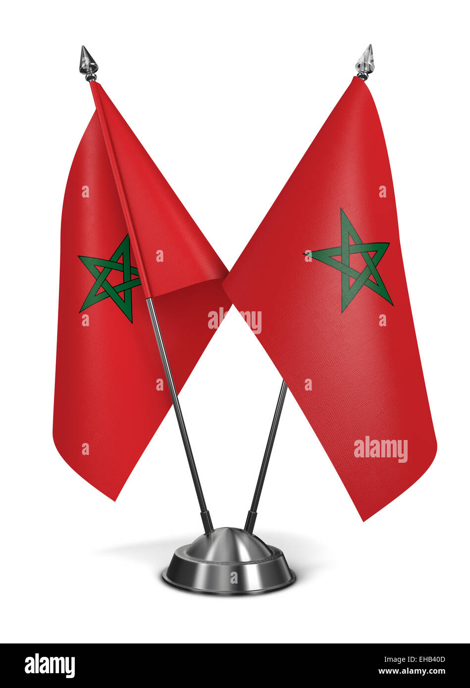 Maroc - drapeaux miniatures isolé sur fond blanc. Banque D'Images
