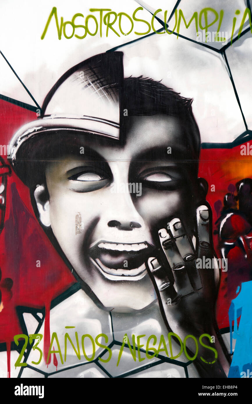 L'ARGENTINE, Buenos Aires, la protestation politique contre graffiti traitement des Falkands famille Guerre Banque D'Images