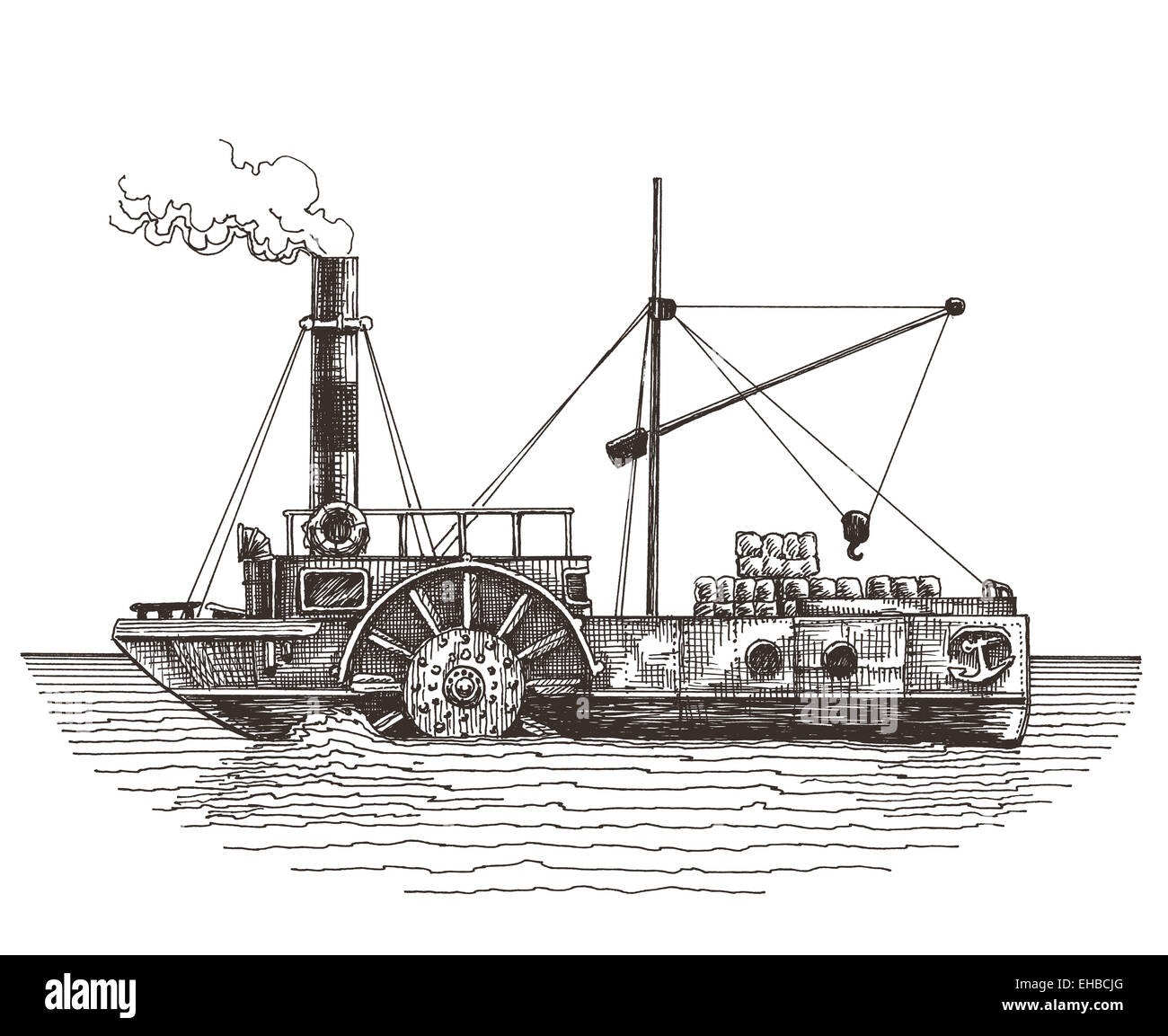Modèle de conception de logo vector navire à vapeur ou l'icône de navigation.. Banque D'Images