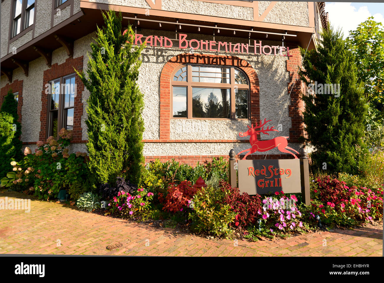 Le Cerf rouge à l'extérieur Restaurant Grand Bohemian Hotel Asheville, Caroline du Nord Banque D'Images