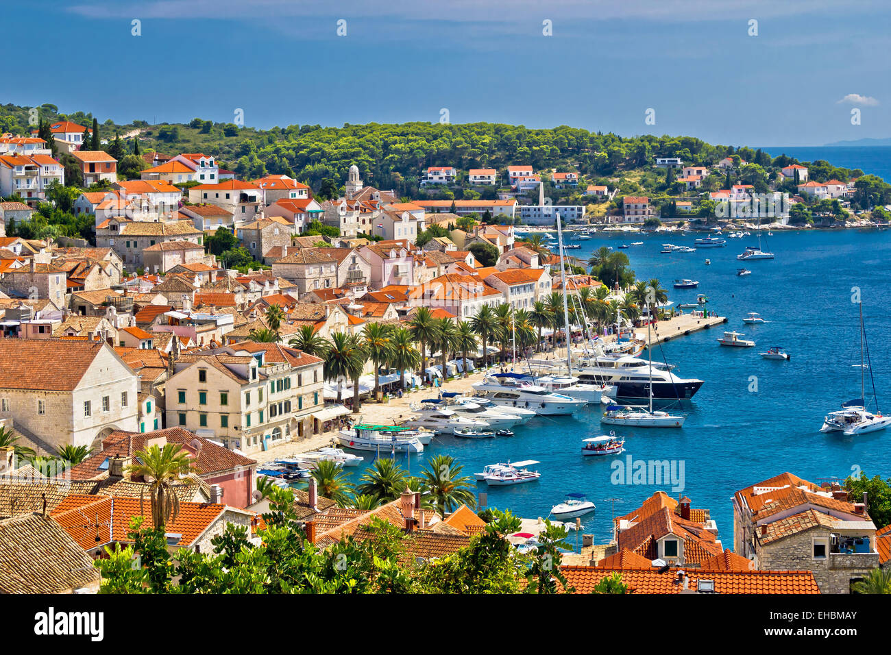 Au bord de l'île de Hvar Yachting Banque D'Images