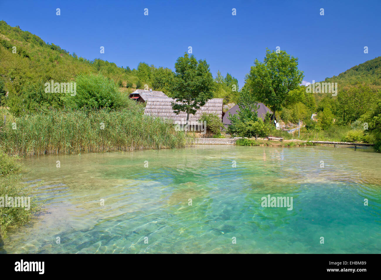 Village Korana dans les lacs de Plitvice Banque D'Images