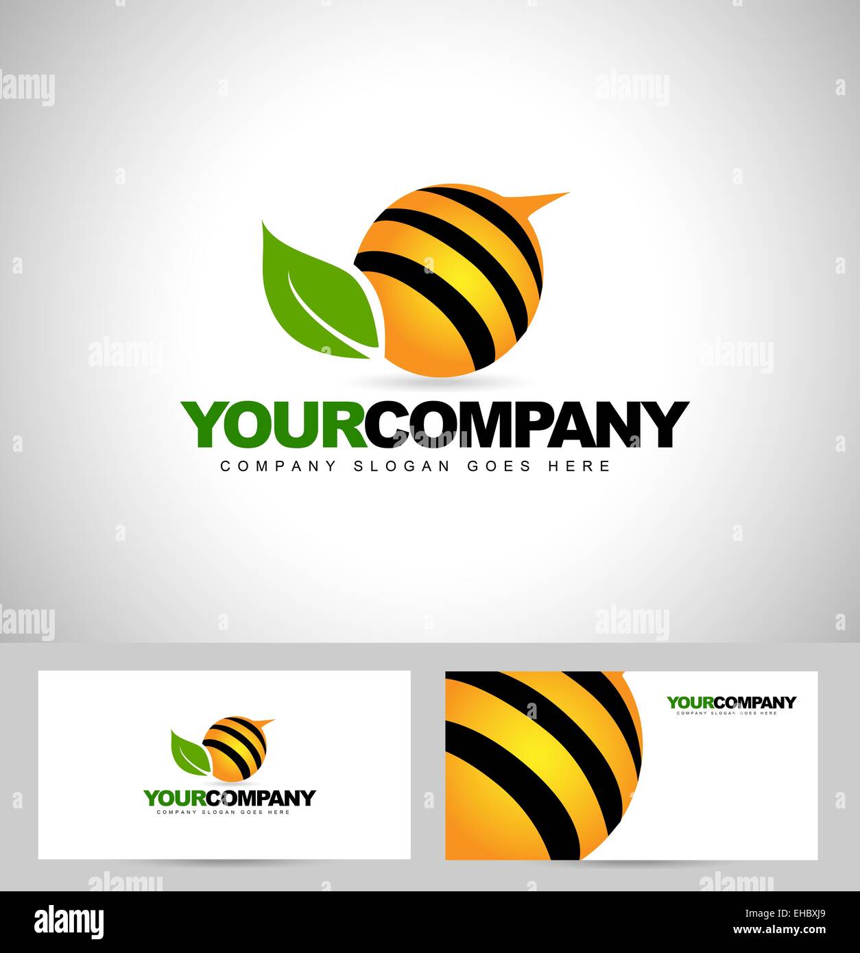 Bee Design Logo Concept. Résumé de l'abeille de miel.L'icône de création logo producteur. Banque D'Images