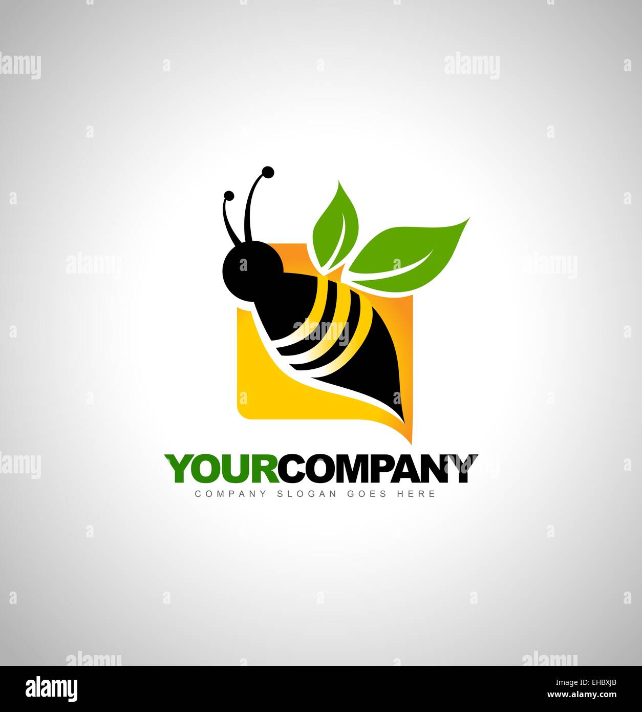Bee Design Logo Concept. Résumé de l'abeille de miel.L'icône de création logo producteur. Banque D'Images