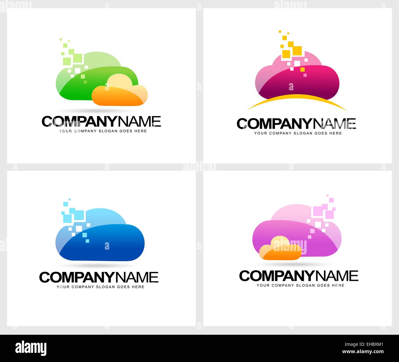 Logo Design Cloud. Logo vectoriel le cloud computing. Le stockage Cloud Business icon. Banque D'Images