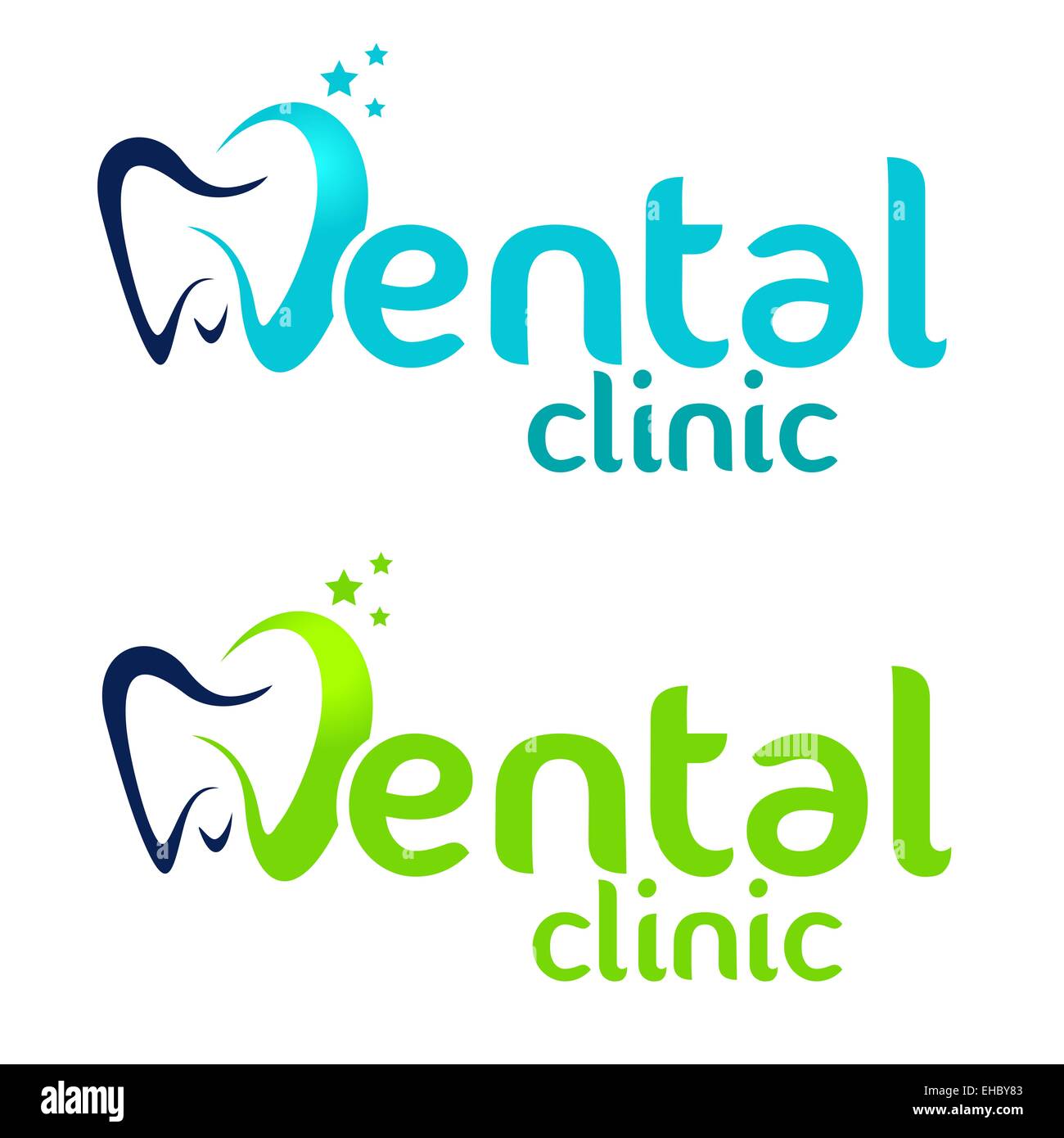 Logo Design dentaire. Dentiste Logo. Clinique dentaire, compagnie de création logo Vector. Banque D'Images