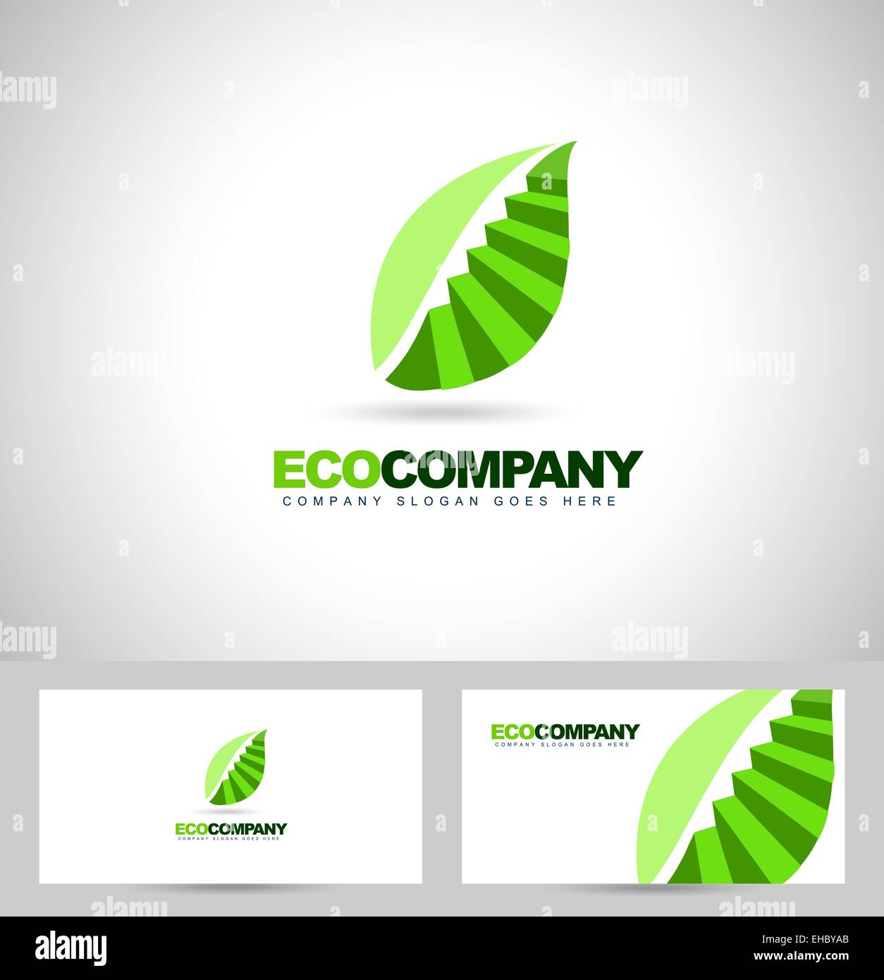 Logo de la feuille et escaliers concept. Vecteur de création d'une feuille verte avec escalier Banque D'Images Logo de la feuille et escaliers concept. Vecteur de création d'une feuille verte avec escalier Banque D'Images