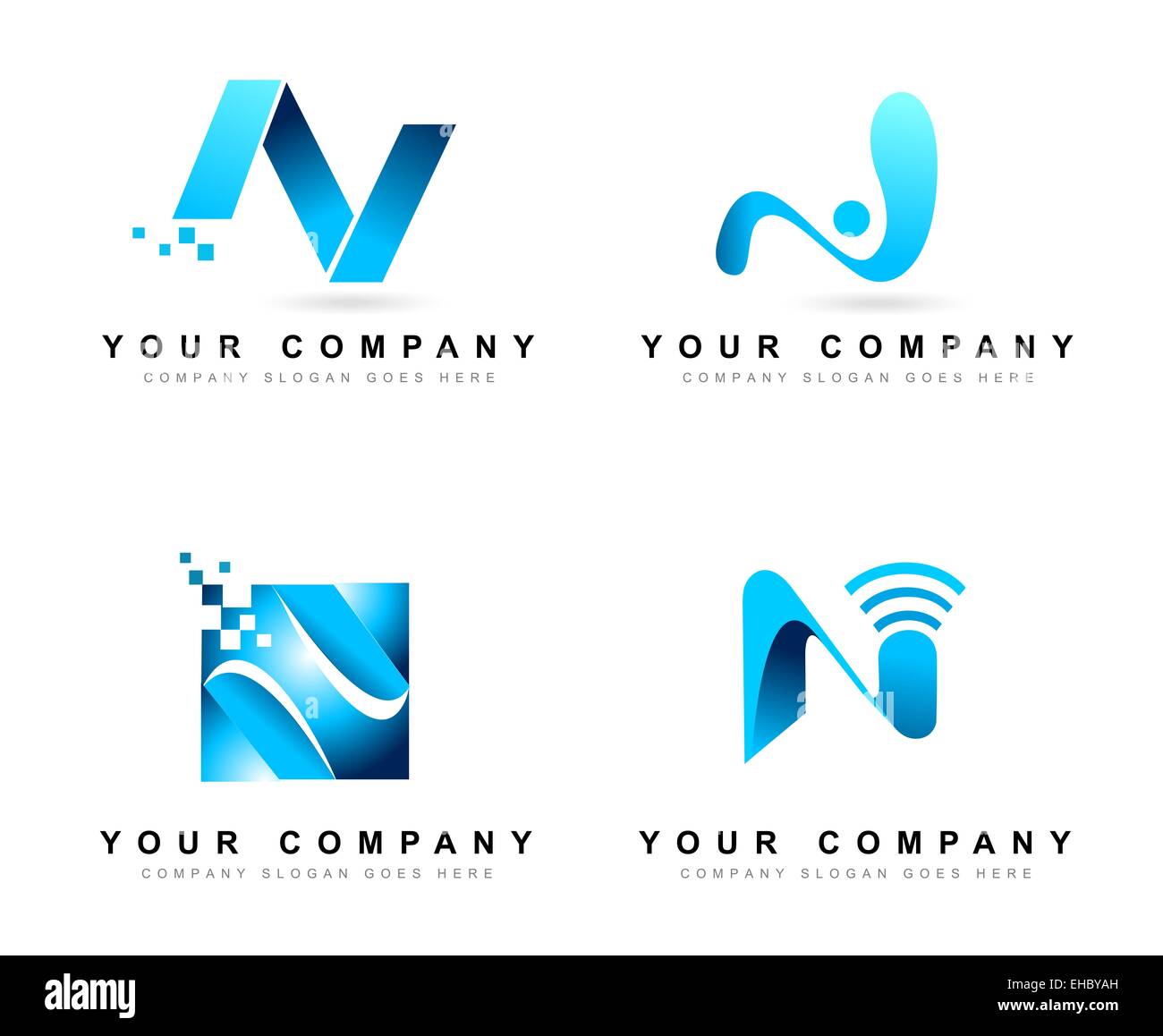 Lettre N Logo Design Concepts. Lettre créative N logo Vector set. Banque D'Images