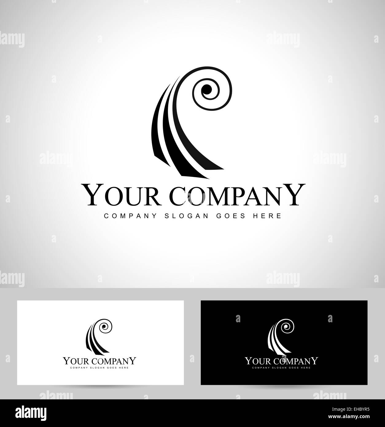 Logo violon Concept. Alto design logo spirale avec concept et design de carte d'affaire. Banque D'Images