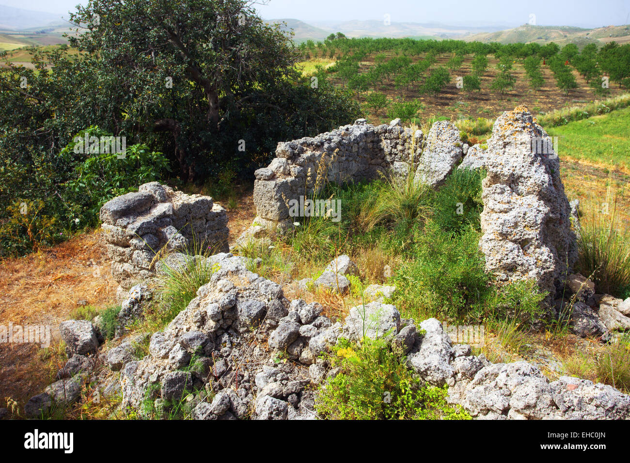Cerumbelle pyramide préhistorique et de l'autel en Sicile Banque D'Images