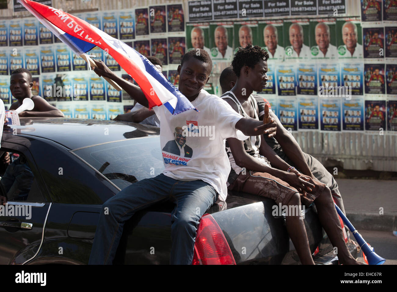ACCRA, GHANA, 5 décembre 2012 ; Élection des rallyes pour le parti politique des BNP à Accra Banque D'Images