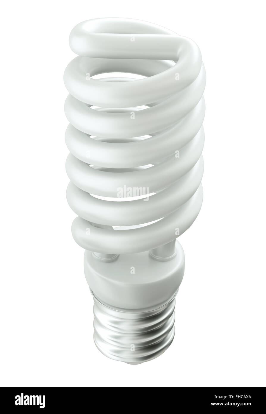 Efficacité énergétique : Light bulb isolated over white Banque D'Images