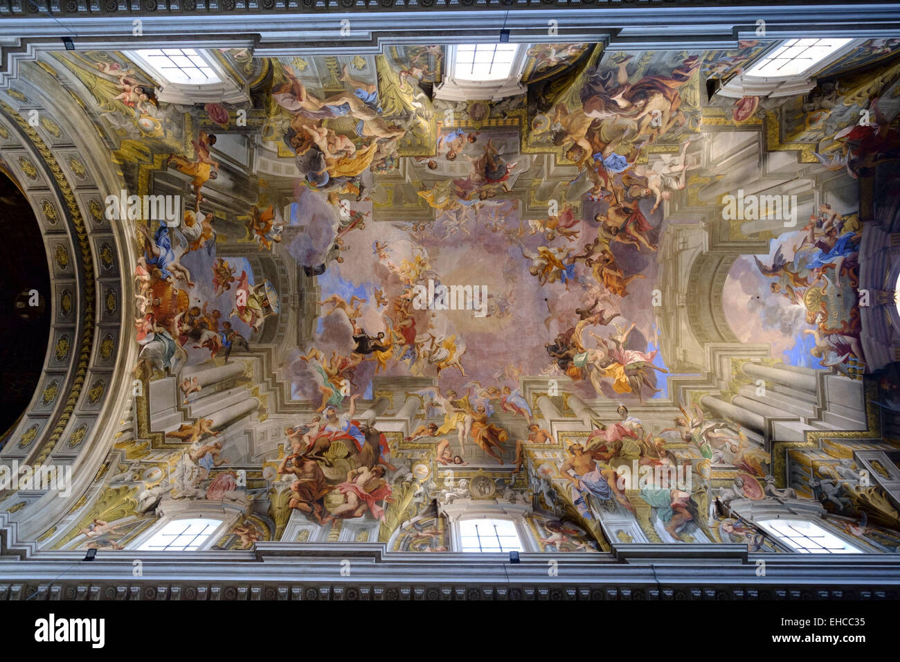 L'église de Saint Ignace de Loyola au Campus Martius à Rome. (Chiesa di Sant'Ignazio di Loyola à Campo Marzio). L'intérieur. Banque D'Images