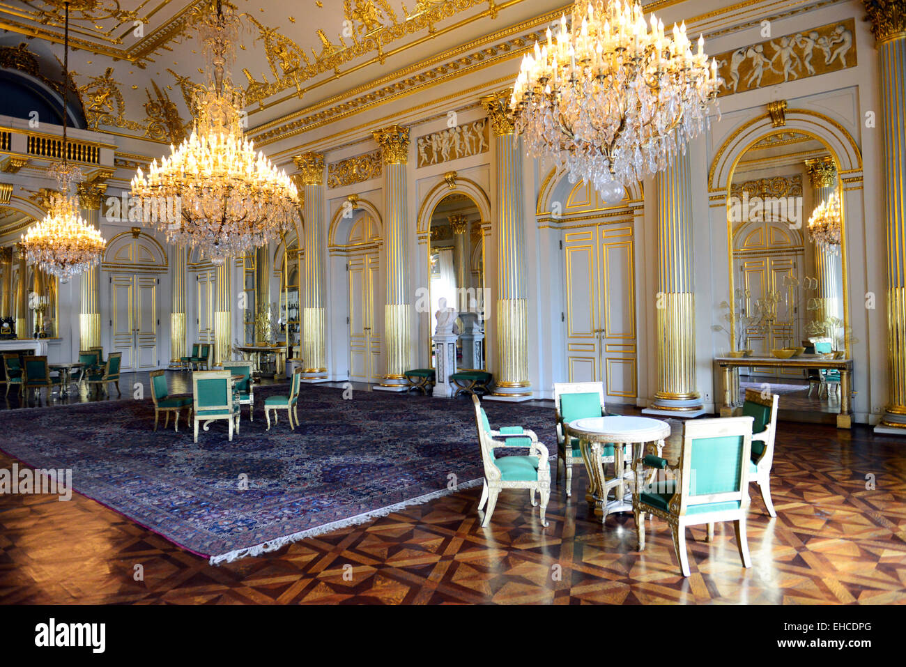 Le bel intérieur salles et les chambres du Palais Royal de Bruxelles. Banque D'Images