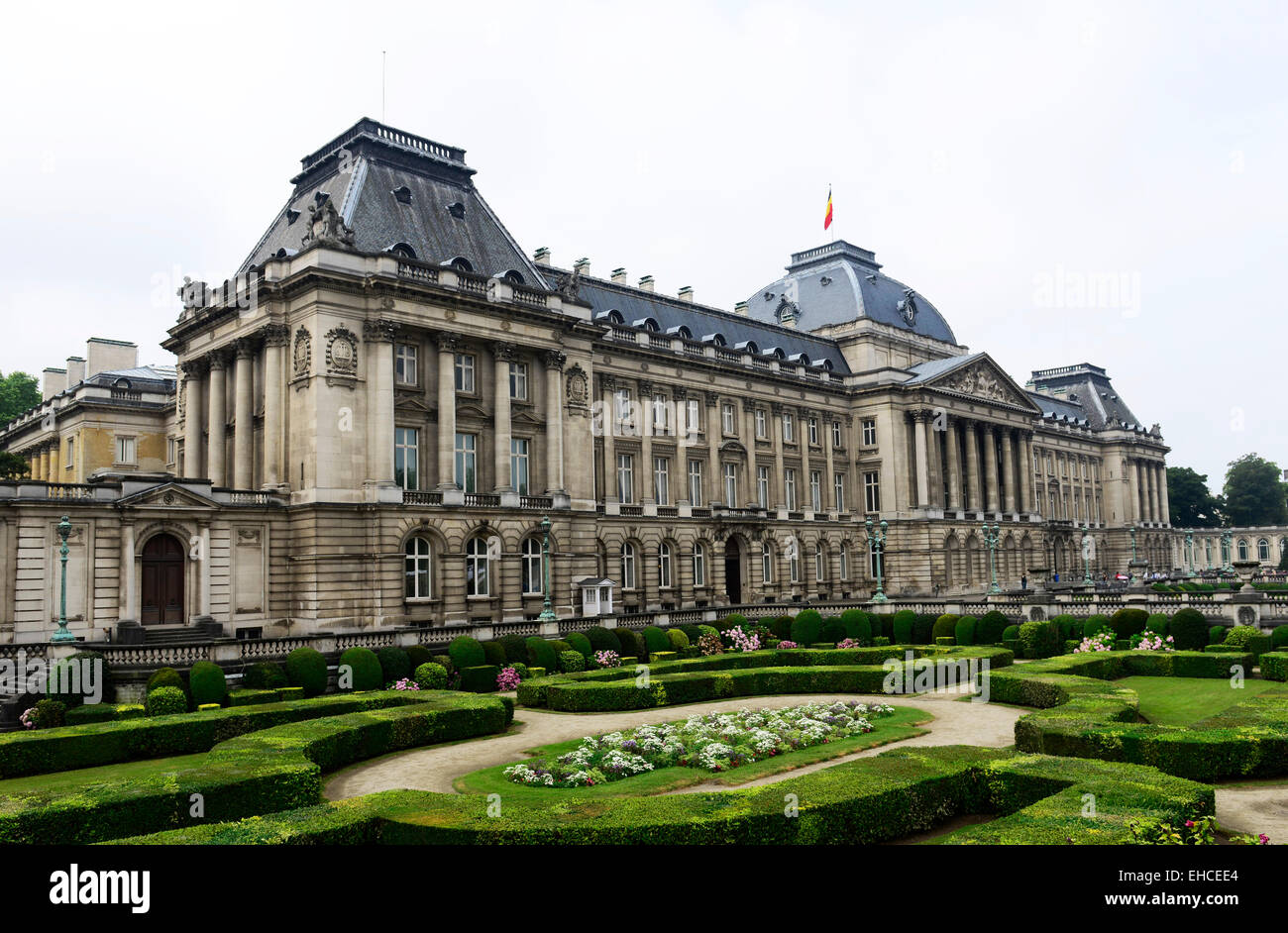 Vue extérieure du Palais Royal de Bruxelles. Banque D'Images
