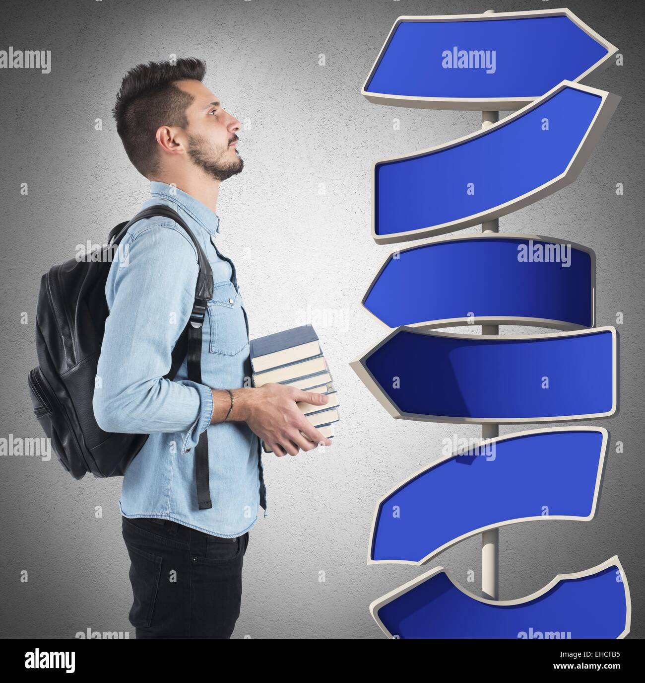 Les étudiants indécis Banque D'Images