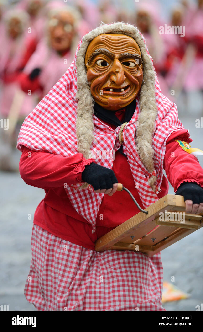 Swabian-Alemannic Narrensprung traditionnels Fastnacht, Ravensburg, défilé de carnaval, Ravensburg, en Haute Souabe, Bade-Wurtemberg Banque D'Images