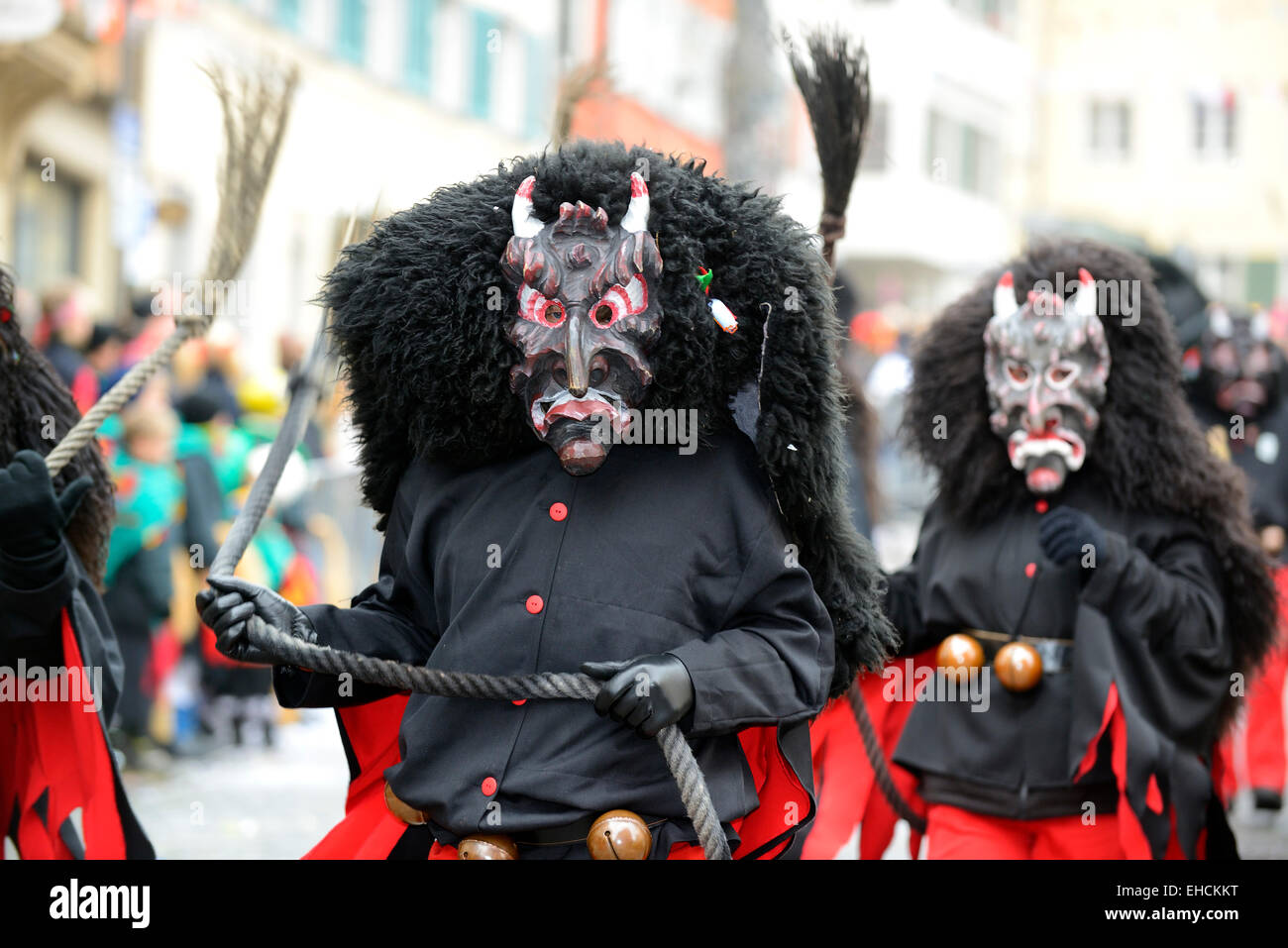 Swabian-Alemannic Narrensprung traditionnels Fastnacht, Ravensburg, défilé de carnaval, Ravensburg, en Haute Souabe, Bade-Wurtemberg Banque D'Images