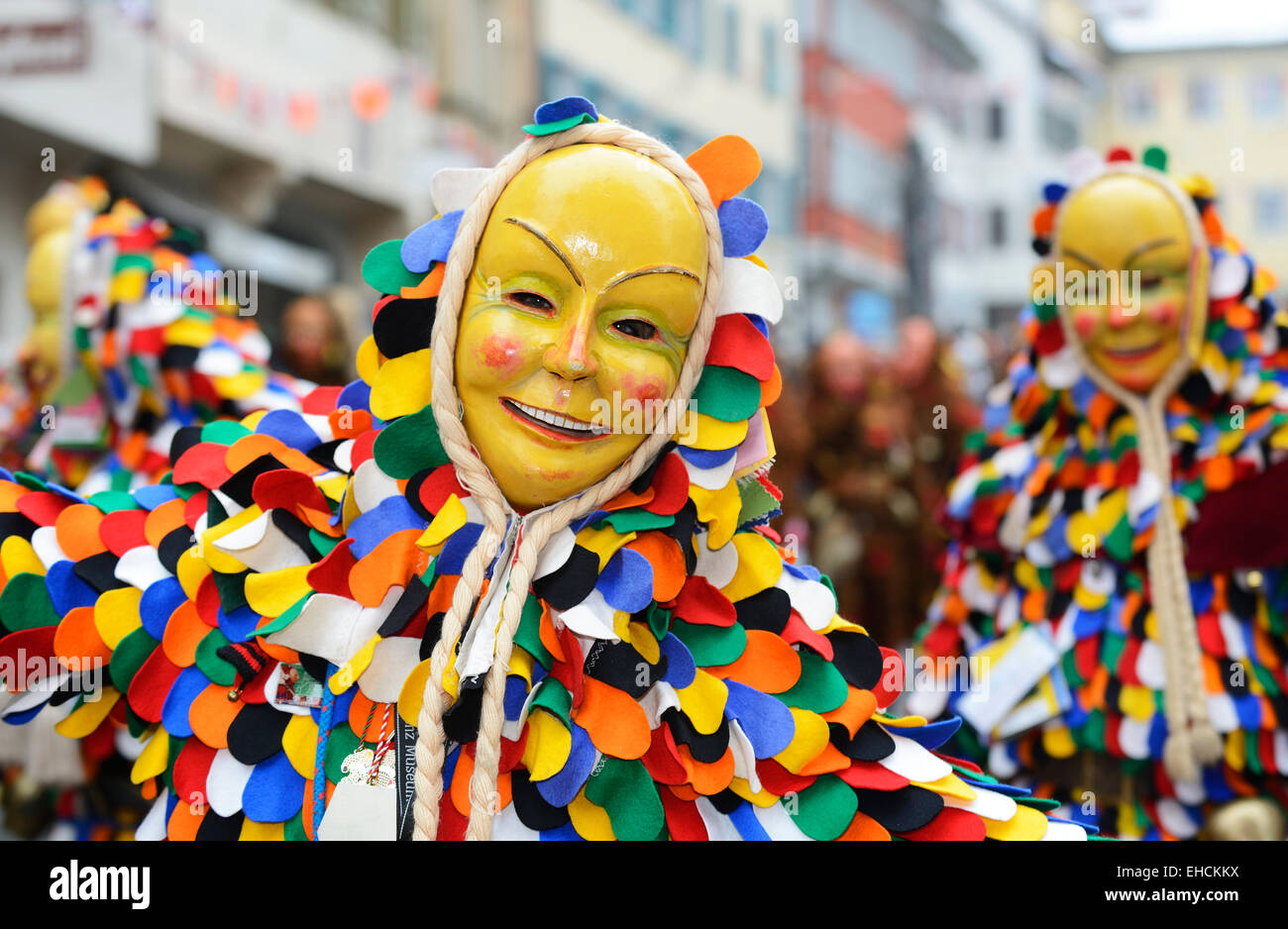 Swabian-Alemannic Narrensprung traditionnels Fastnacht, Ravensburg, défilé de carnaval, Ravensburg, en Haute Souabe, Bade-Wurtemberg Banque D'Images