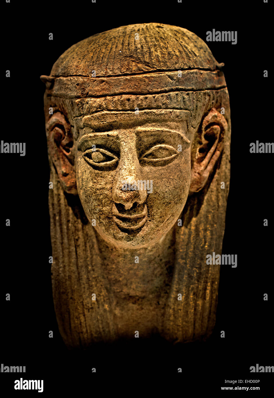 6e siècle avant J.-C. masque ( concernant la mort ) Musée National de Carthage Tunisie (ville de commerce phénicienne en Afrique du Nord de l'Empire Carthaginois capital ) Phoenicia Banque D'Images