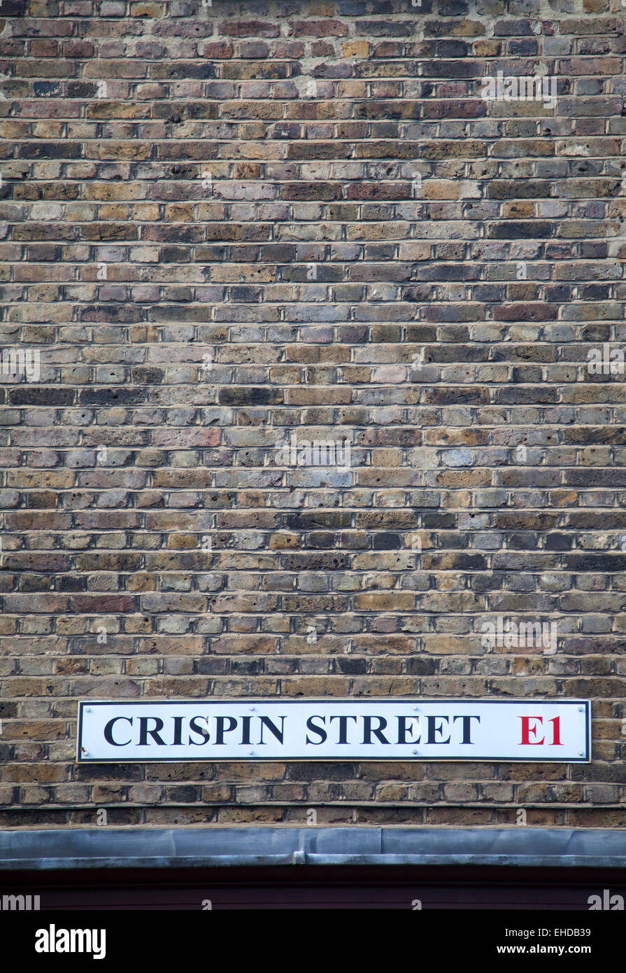 Crispin Street Name Sign - London E1 - UK Banque D'Images