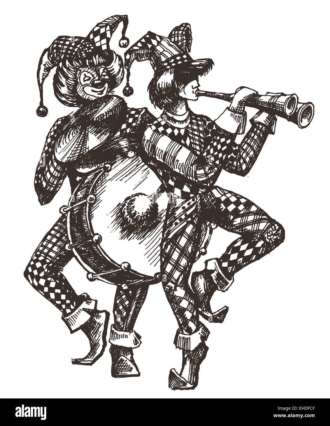 Circus logo vector modèle. clown ou icône. Banque D'Images