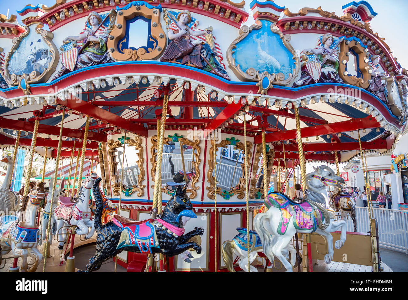 Carrousel coloré à Belmont Park, San Diego, Californie Banque D'Images