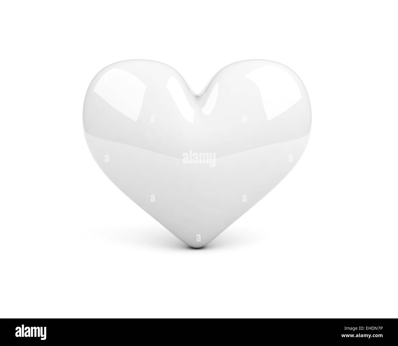 Coeur blanc sur fond blanc Banque D'Images