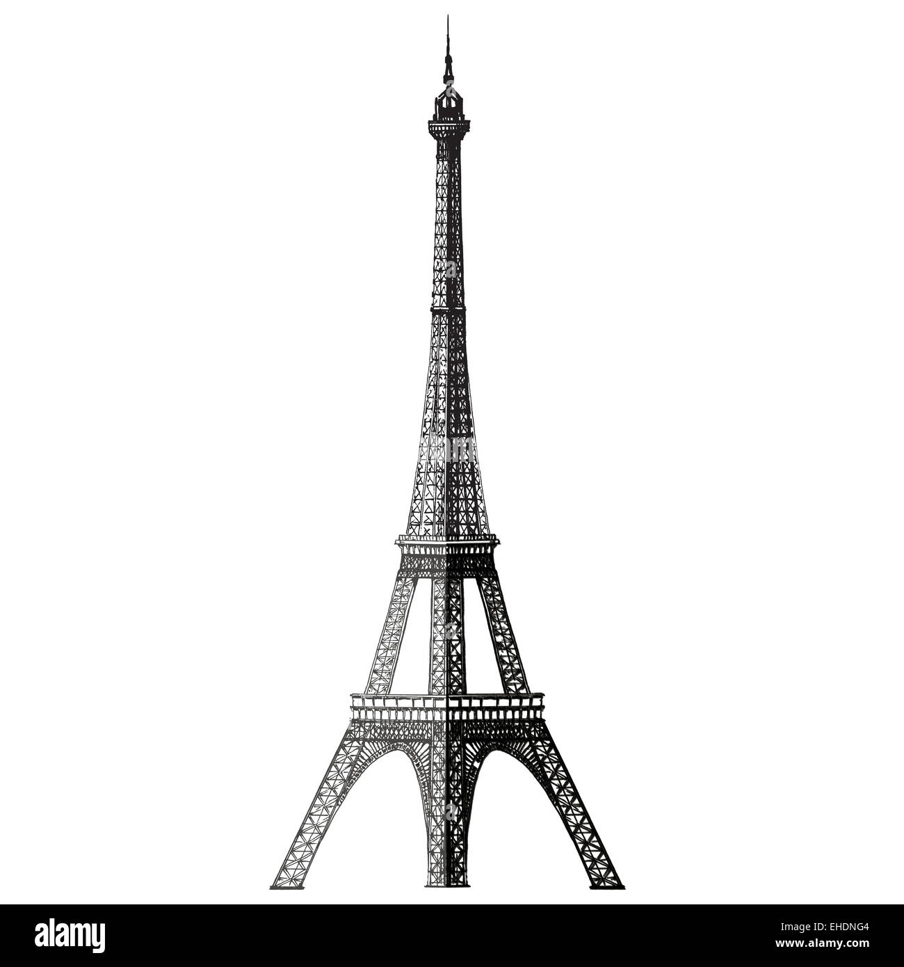 Tour Eiffel logo vector modèle. La France ou l'icône de Paris. Banque D'Images