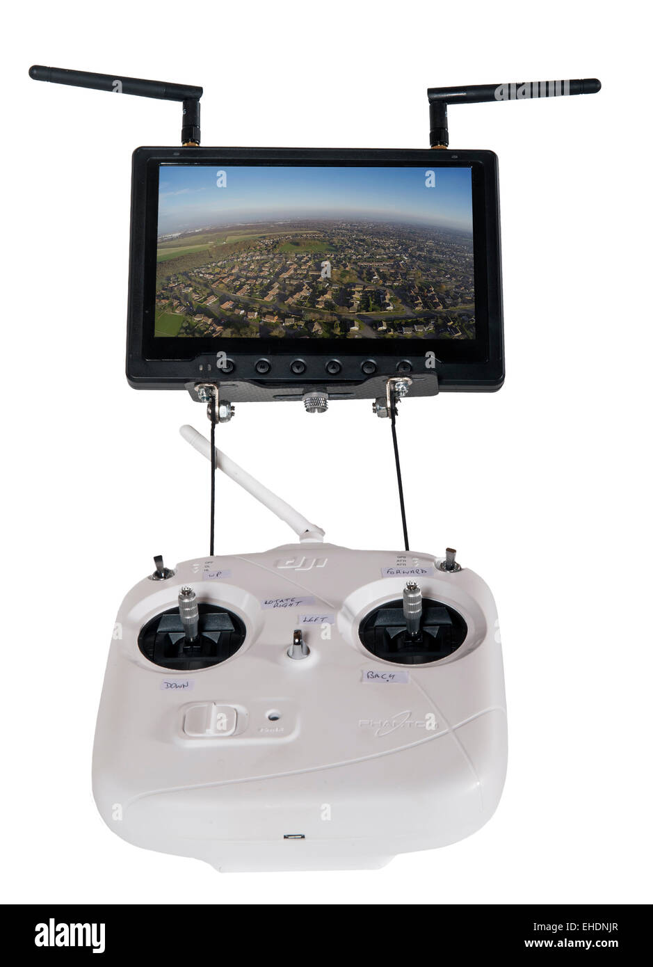 Commande à distance de drones image aérienne montrant Banque D'Images