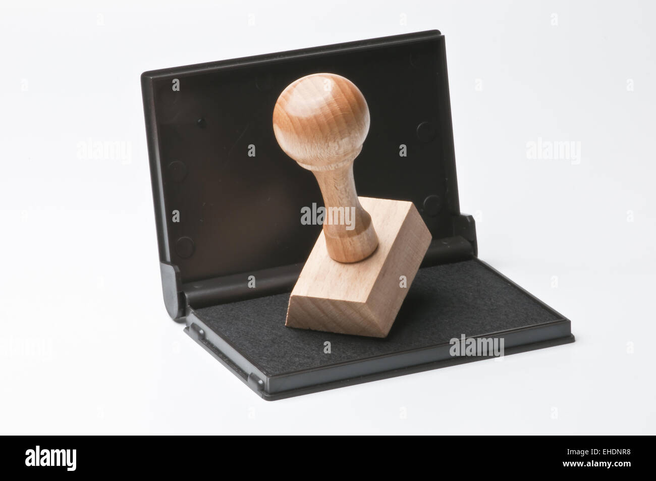 Tampon sur un tampon encreur Banque D'Images