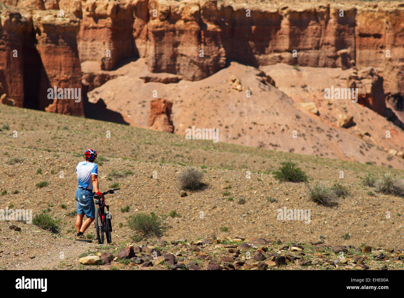 Du vélo de montagne dans la région de Canyon Banque D'Images